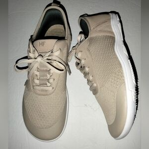 HF Hike Footwear (Size 9/9.5) Beige & White Lace-up Comfort Casual OrthoSneakers
